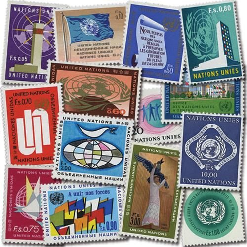 UNG1-14 - 1969-70 Geneva - U.N.: HQ, Flags, - Mystic Stamp Company