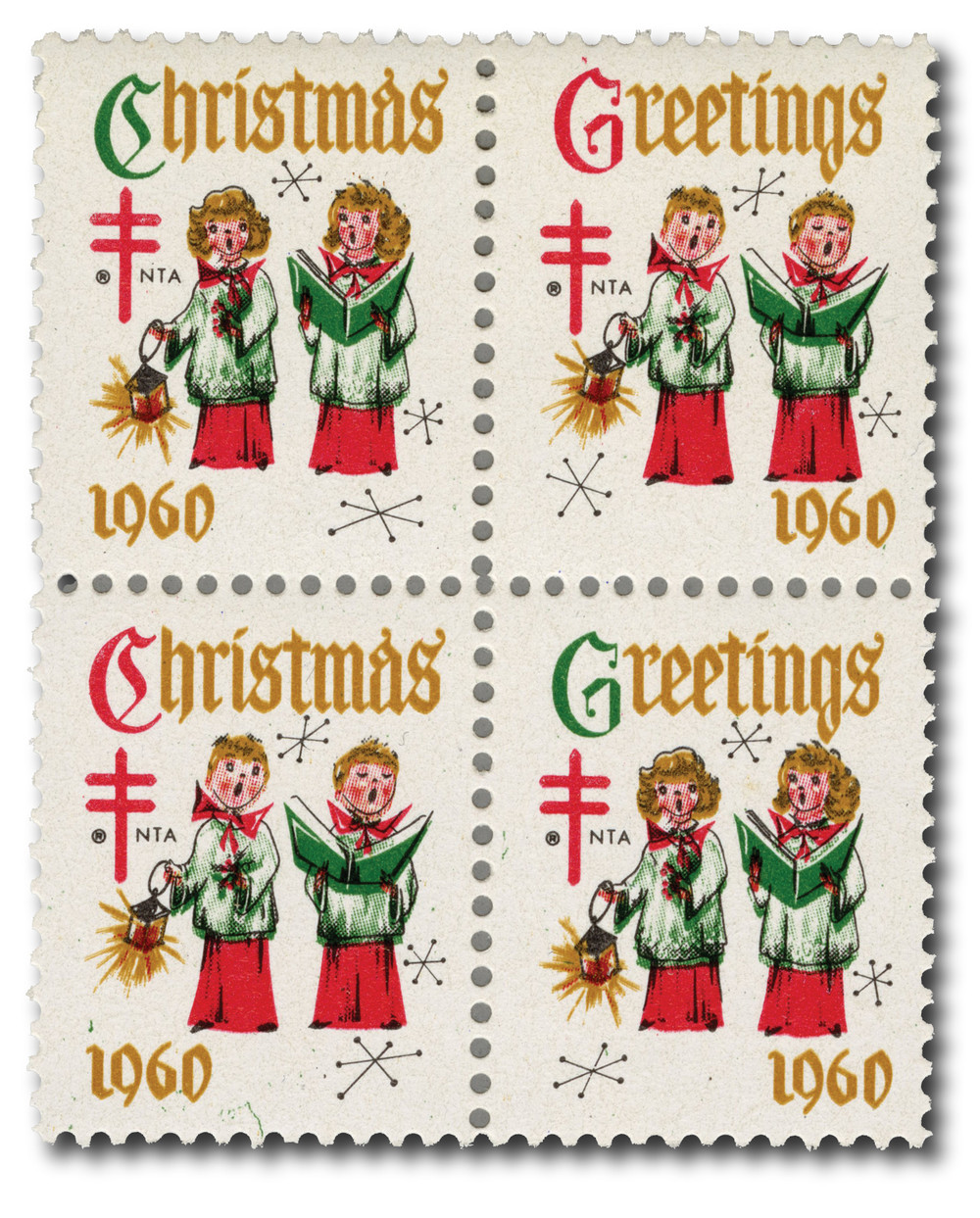 洋書 Platinum Silk Stamp & Seal Collection WX204 - 1960 National Tuberculosis Association Christmas Seal