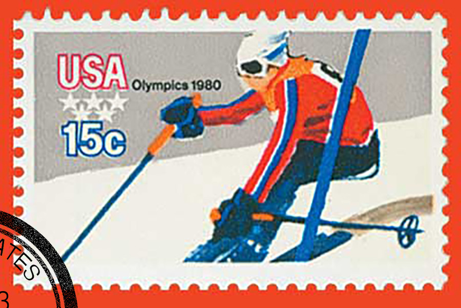 1796 - 1980 15c 13th Winter Olympic Games: Downhill Skier - Mystic