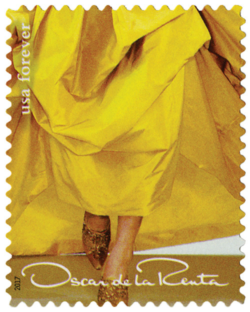 5173i - 2017 First-Class Forever Stamp - Oscar de la Renta: Yellow Dress  with Gold Shoes - Mystic Stamp Company