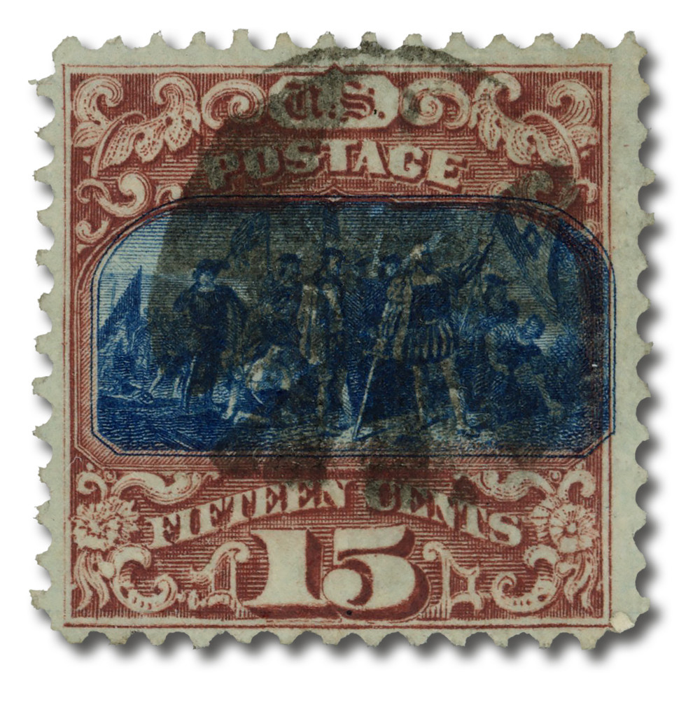 119 - 1869 15c Landing of Columbus, Brown and Blue, Type II, Hard
