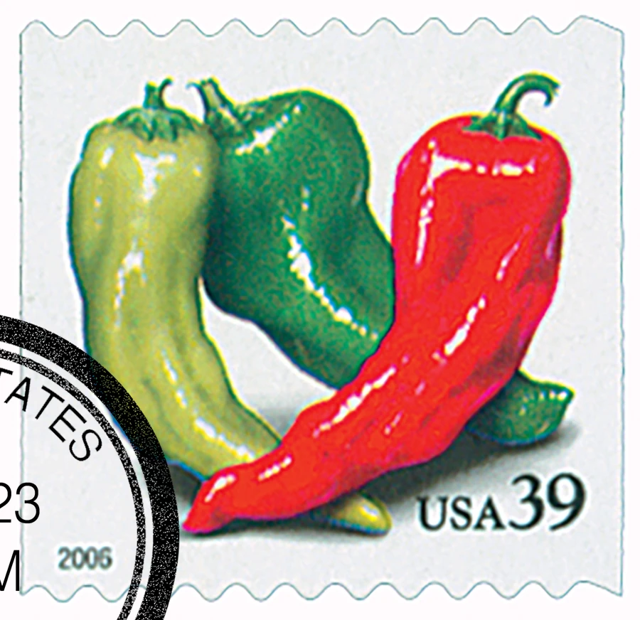 4003 - 2006 39c Crops of America: Chili Peppers, Coil - Mystic