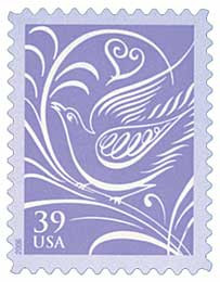 3998 - 2006 39c Wedding Series: Purple Doves - Mystic Stamp
