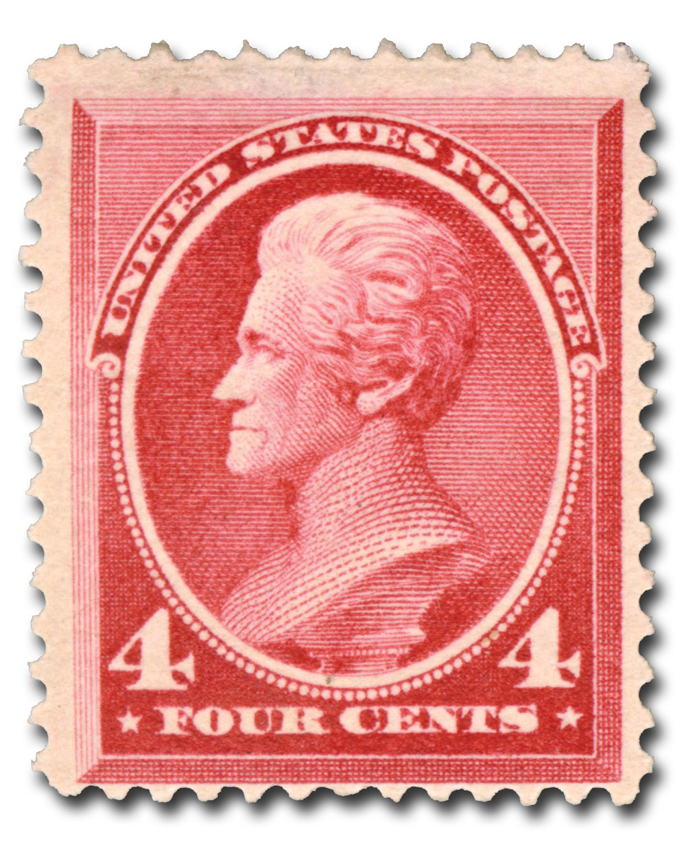 215 - 1888 4c Andrew Jackson, Carmine, Soft Paper, Perf. 12