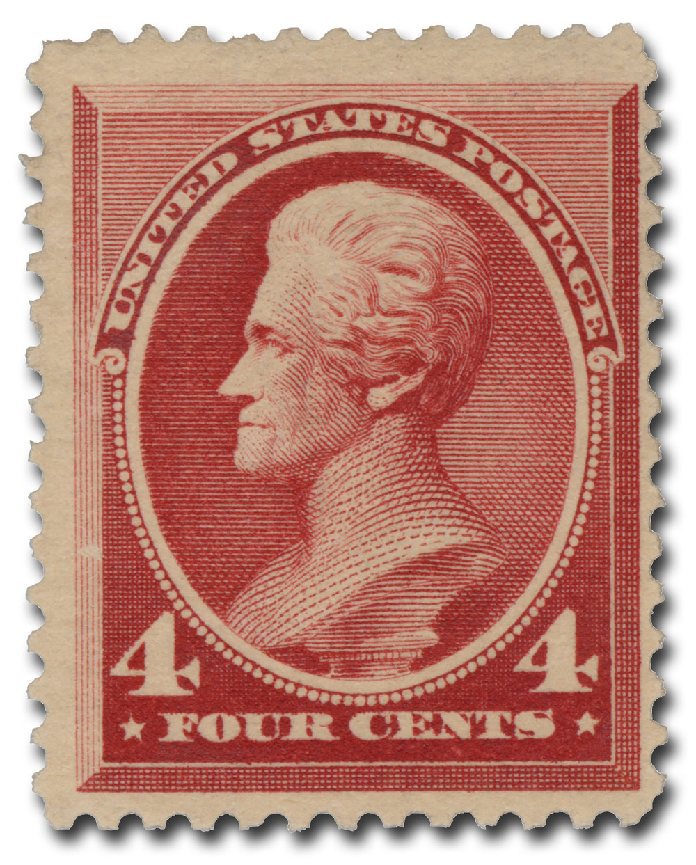 215 - 1888 4c Andrew Jackson, Carmine, Soft Paper, Perf. 12
