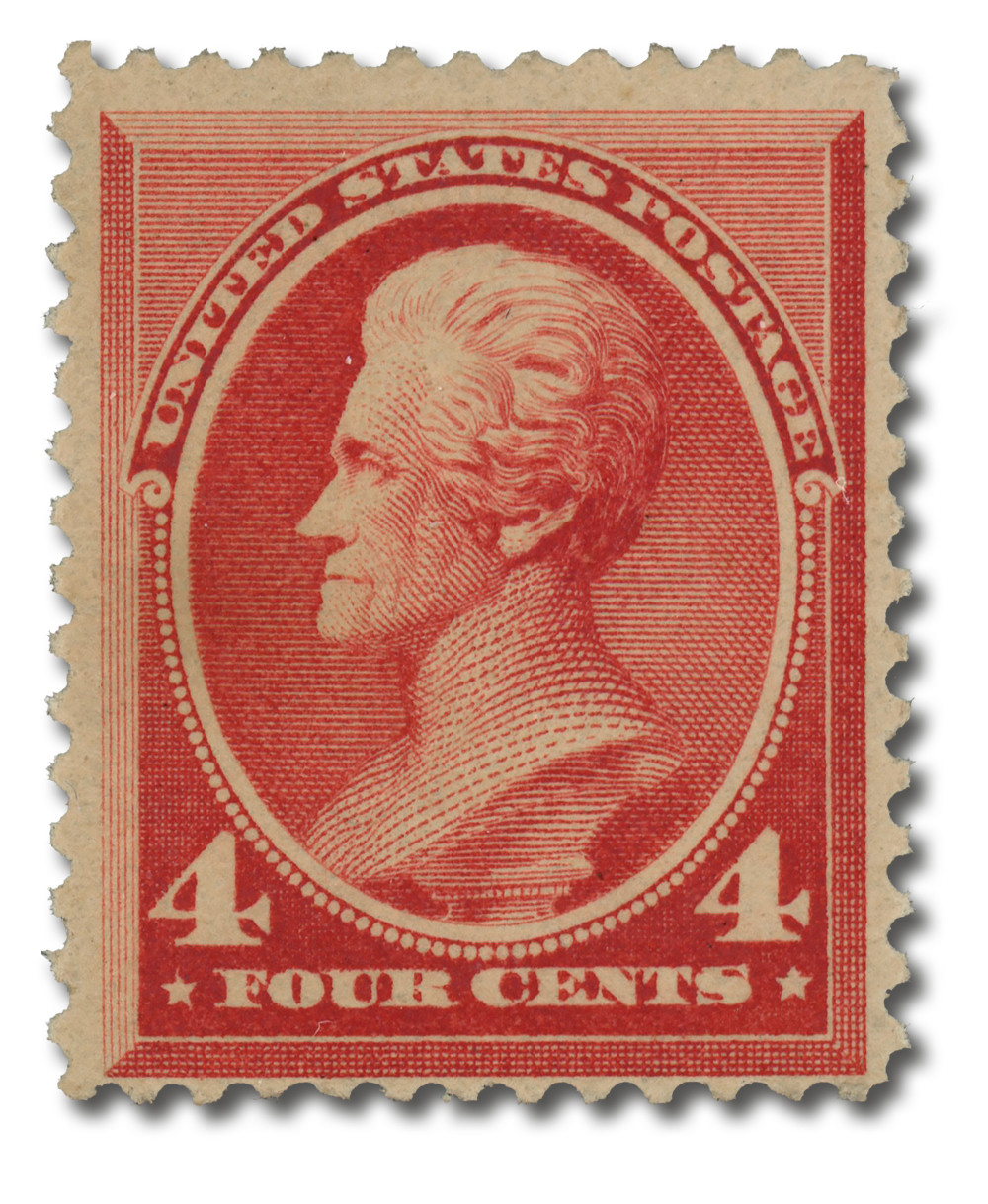215 - 1888 4c Andrew Jackson, Carmine, Soft Paper, Perf. 12