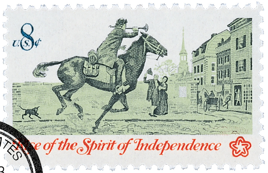 1478 - 1973 8c Colonial Communications: Postrider - Mystic Stamp