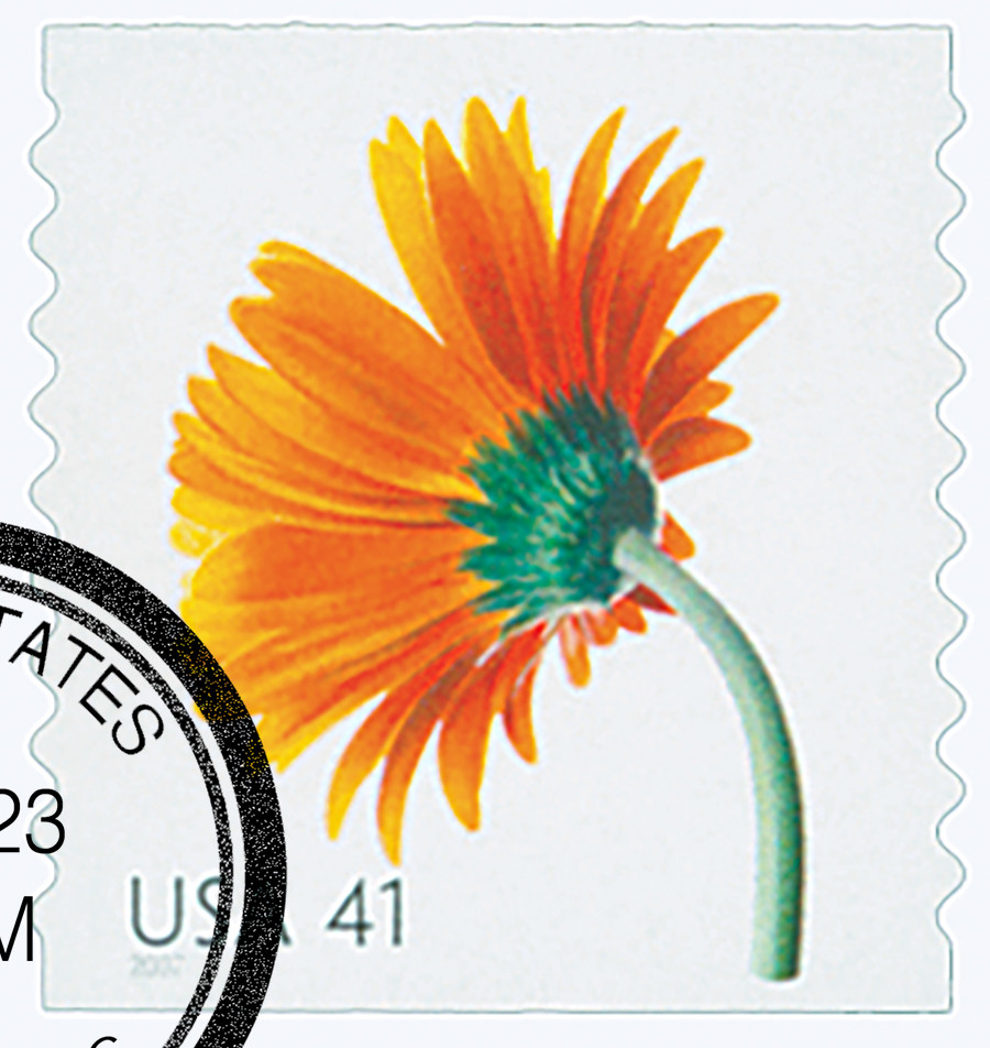 4175 - 2007 41c Beautiful Blooms: Orange Gerbera Daisy, coil