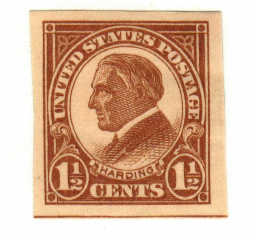 576 - 1925 1 1/2c Warren G. Harding, Yellow Brown, Imperf