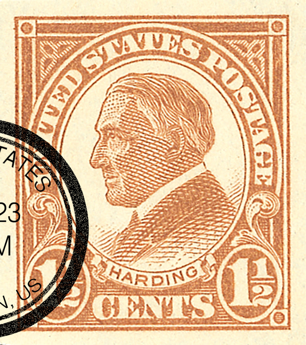 576 - 1925 1 1/2c Warren G. Harding, Yellow Brown, Imperf