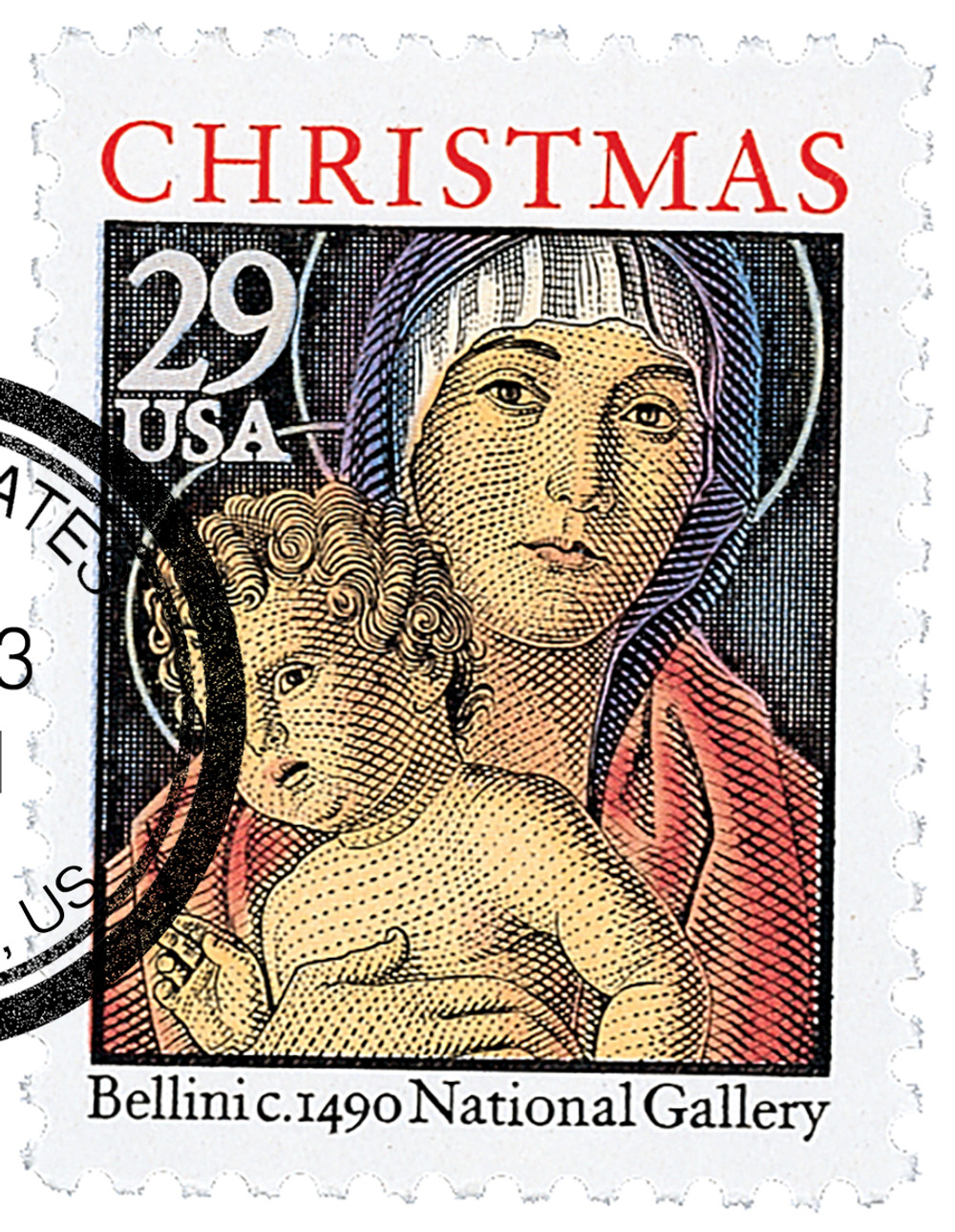 【貴重品】ケネディ記念硬貨及び切手の栞 2710 - 1992 29c Traditional Christmas: Madonna and Child
