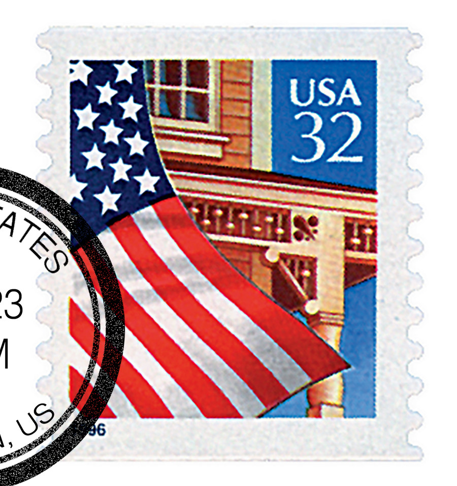 3133 - 1997 32c Flag Over Porch, linerless coil - Mystic Stamp Company