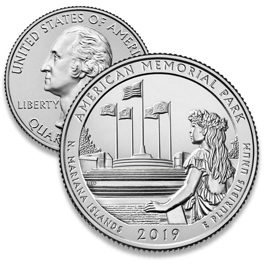 T*a様 南太平洋 記念メダル カヌー CNMIAM25P - 2019 American Memorial Park Quarter, P Mint - Mystic