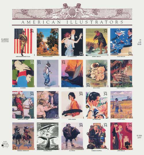 3502 - 2001 34c American Illustrators - Mystic Stamp Company