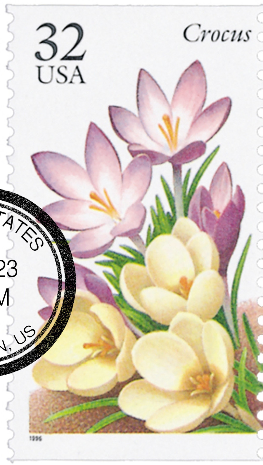 3025 - 1996 32c Winter Garden Flowers: Crocus - Mystic Stamp Company