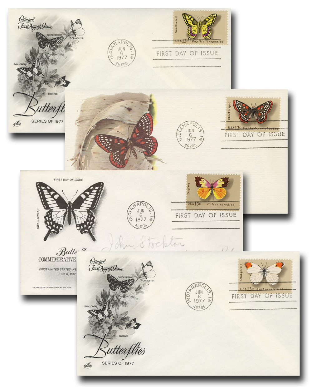 1712-15 - 1977 13c Butterflies - Mystic Stamp Company