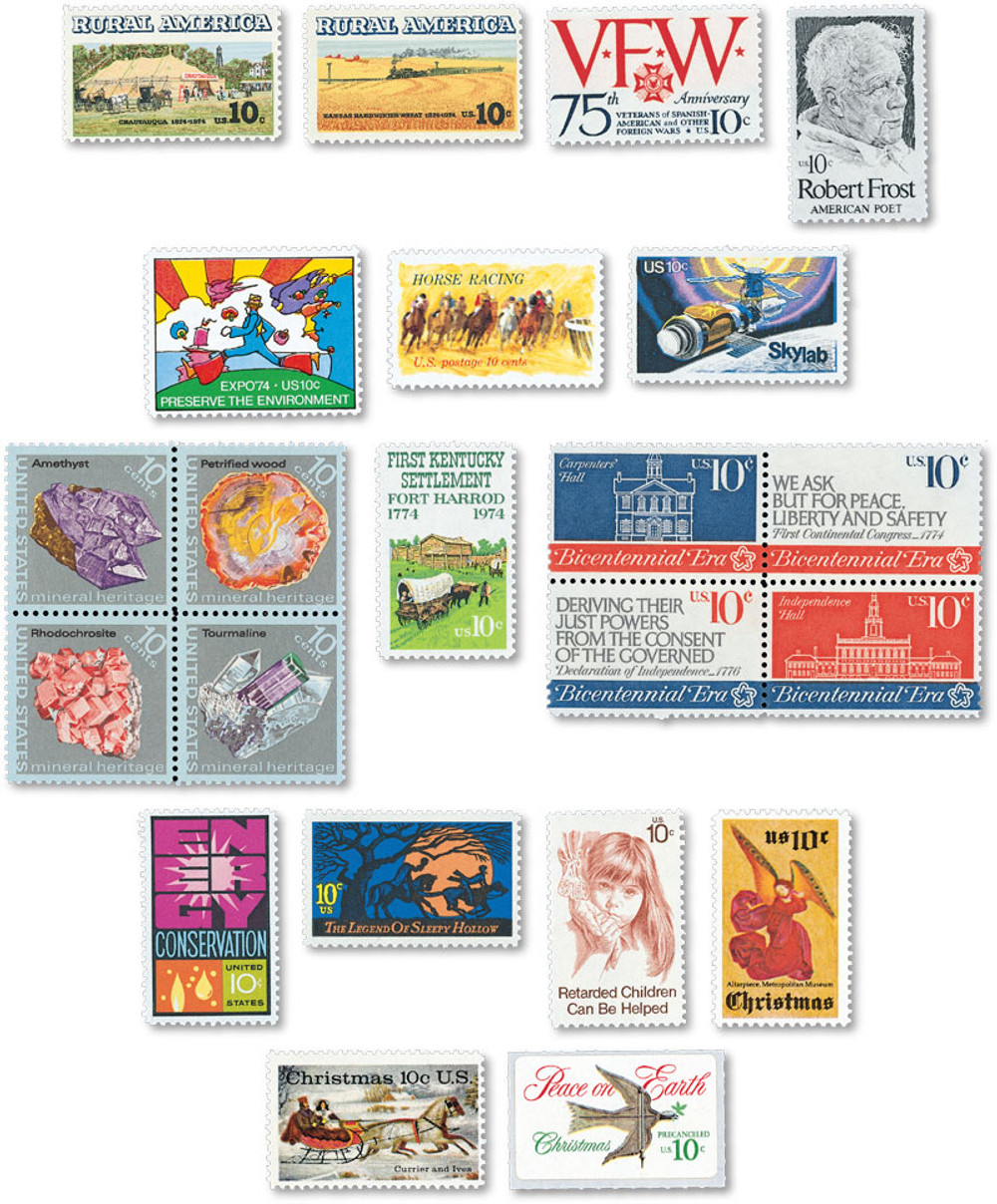YS1974 - 1974 Commemorative Stamp Year Set - Mystic Stamp
