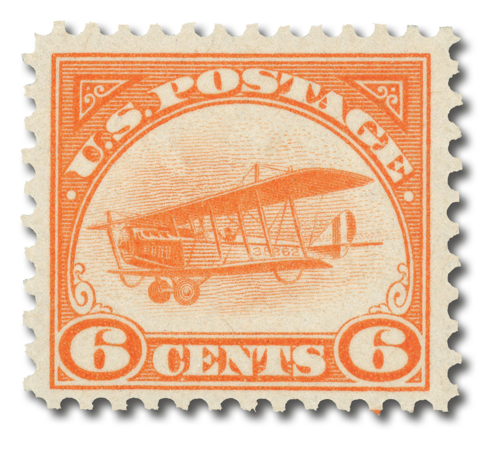 C1 - 1918 6c Curtiss Jenny, Orange - Mystic Stamp Company