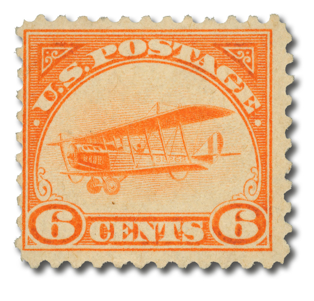 Reparations 補償金【MI】1枚 英語版 C1 - 1918 6c Curtiss Jenny, orange - Mystic Stamp Company