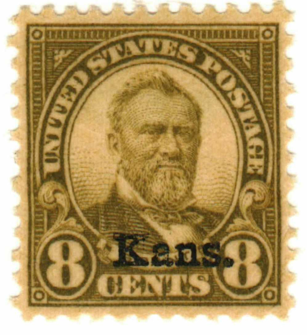 666 - 1929 8c Ulysses S. Grant, Olive Green, Kansas