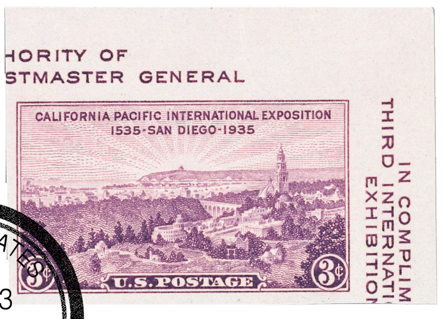 778b - 1936 3c California Pacific Exposition, Purple, Single from