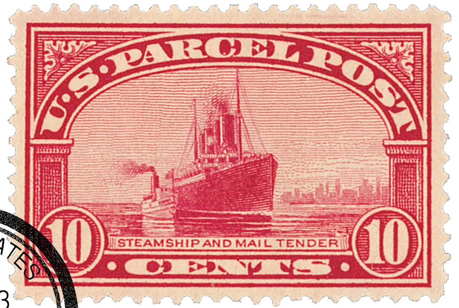 Q6 - 1913 10c Parcel Post, Steamship & Mail Tender - Mystic Stamp