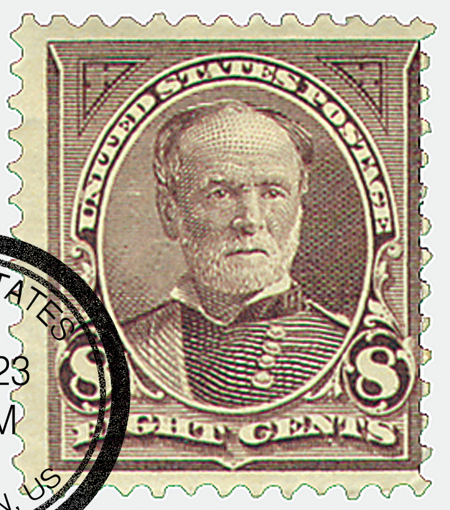 272 - 1895 8c William T. Sherman, Violet Brown, Double Line