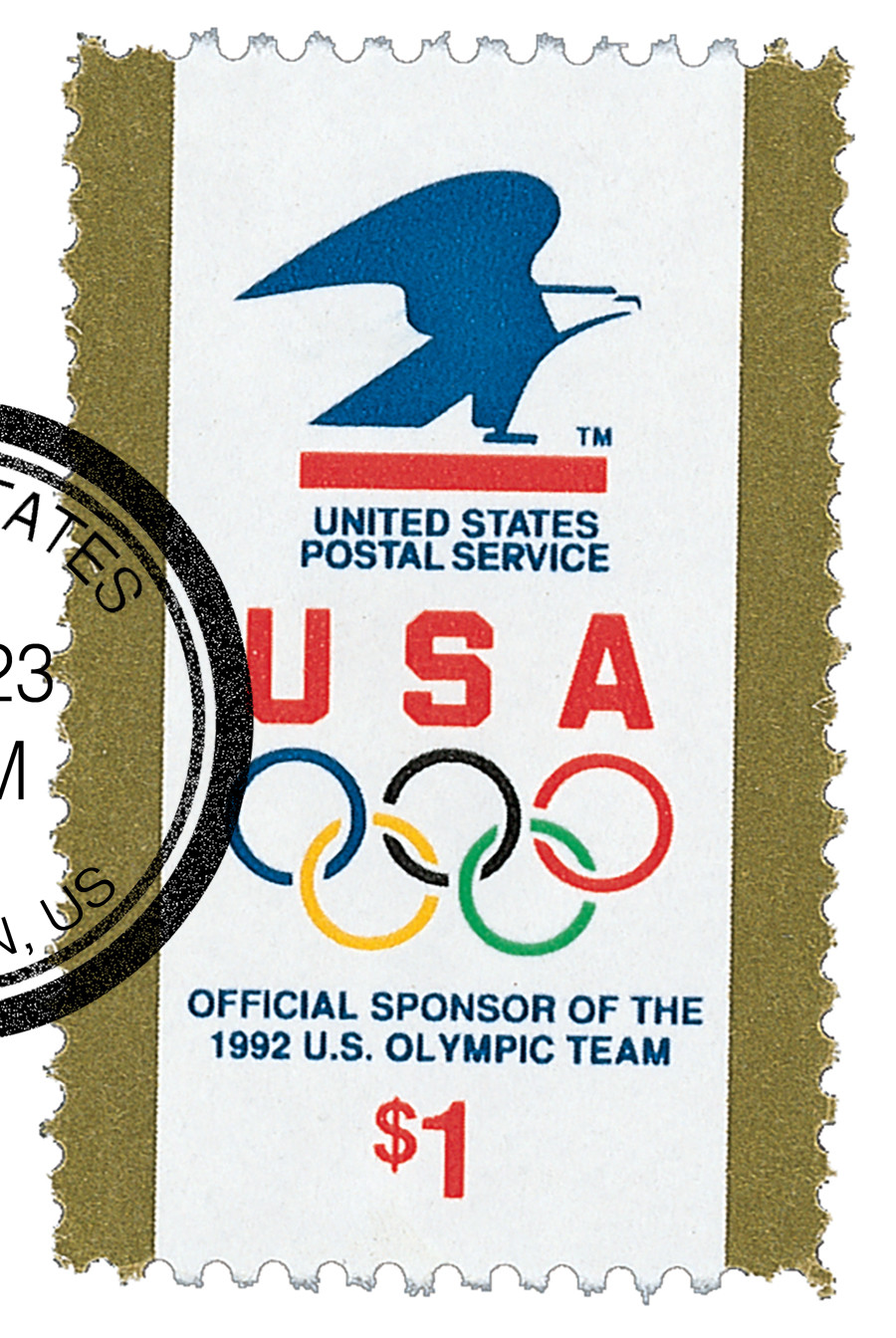 stamps 3.1～ 2539 - 1991 $1 USPS & Olympic Rings - Mystic Stamp Company