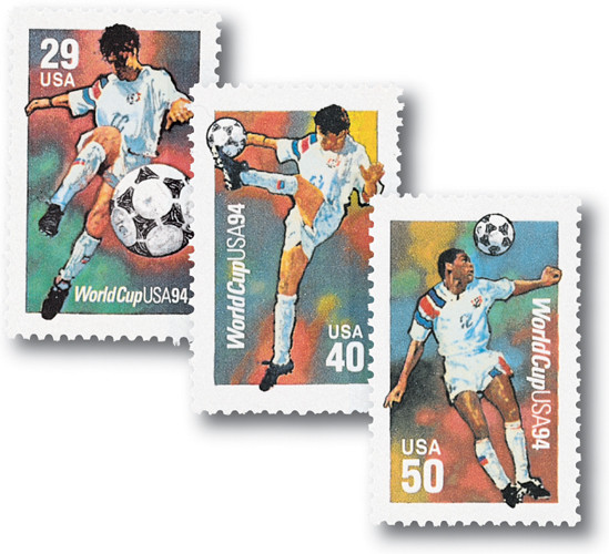 2834-36 - 1994 29-50c World Cup Soccer - Mystic Stamp Company