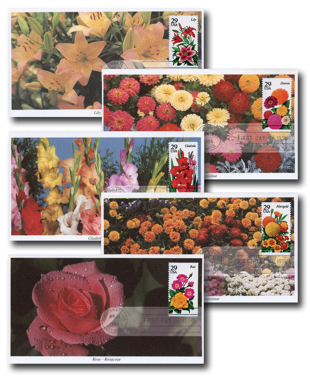2829-33 - 1994 29c Summer Garden Flowers - Mystic Stamp Company