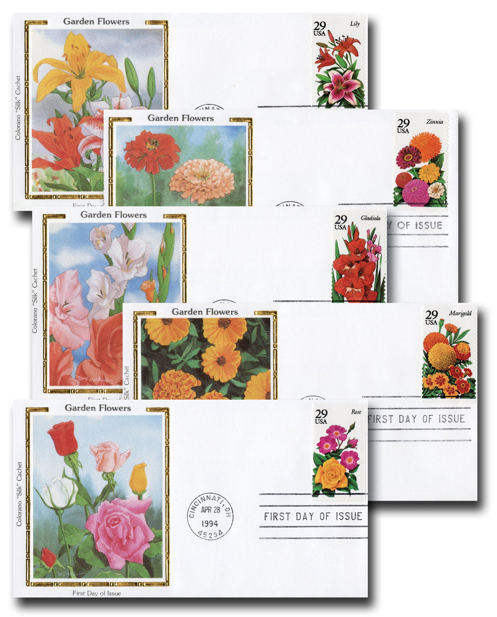 2829-33 - 1994 29c Summer Garden Flowers - Mystic Stamp Company
