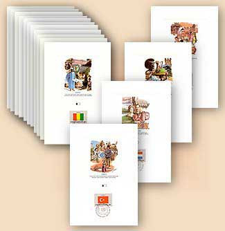 58450 - 1980 Flags of the UN Proofcards/16+Album - Mystic Stamp