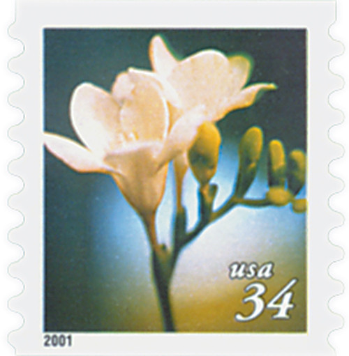 3478 - 2000 34c Flowers: Freesia, Coil - Mystic Stamp Company