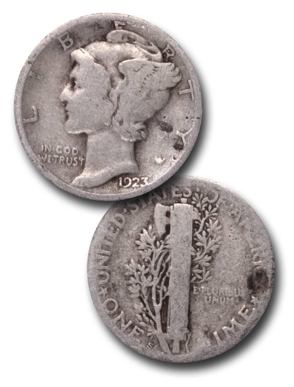 CD-923S - 1923-S Mercury Dime - Mystic Stamp Company