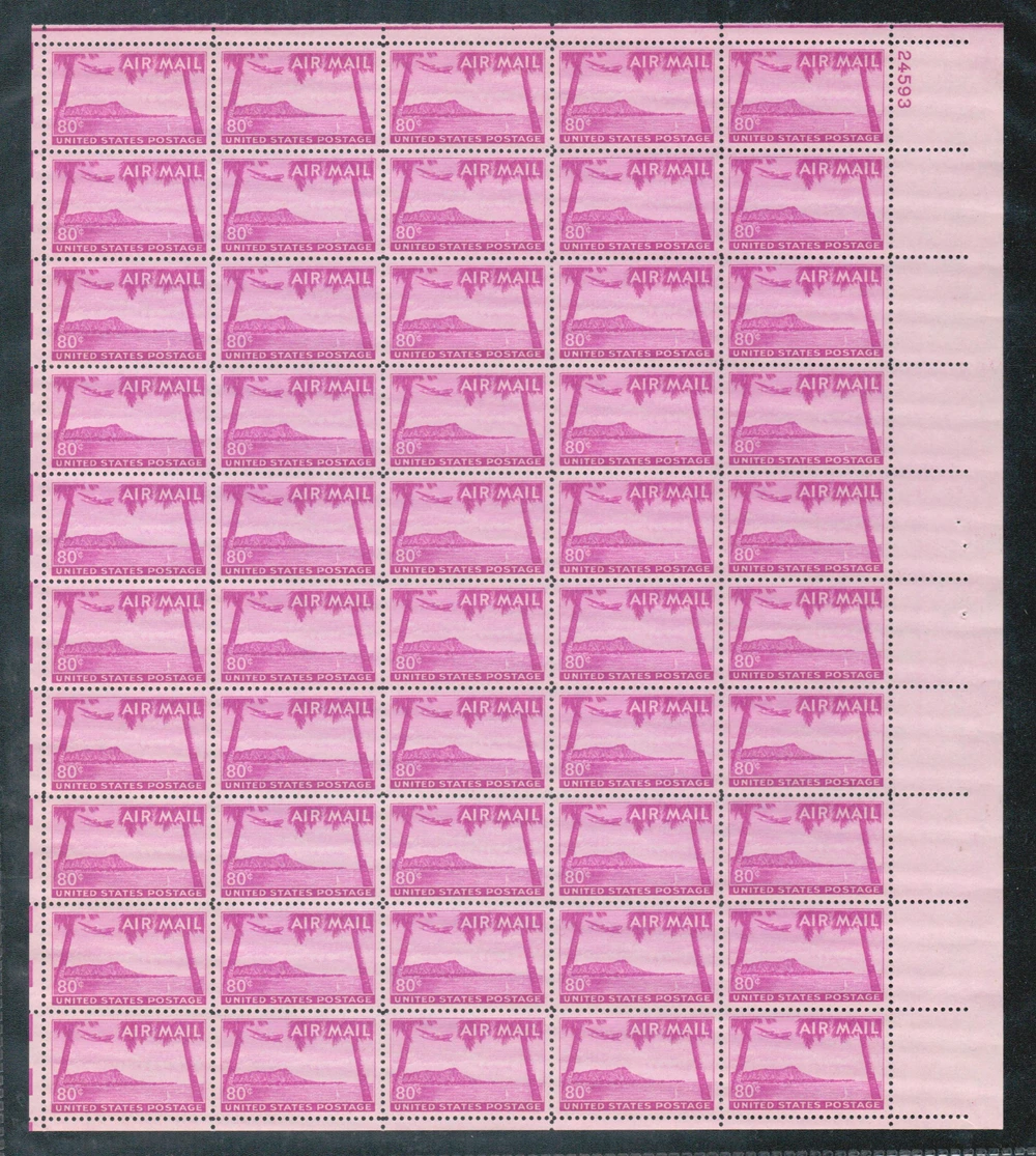 C46 - 1952 80c Diamond Head, Hawaii - Mystic Stamp Company