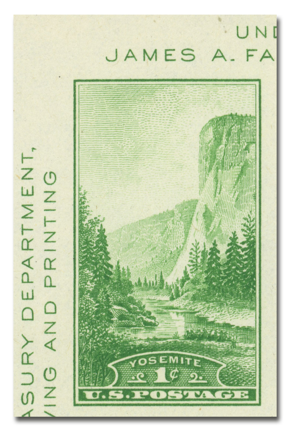 769a - 1935 1c Yosemite, California, Green, Single from Souvenir