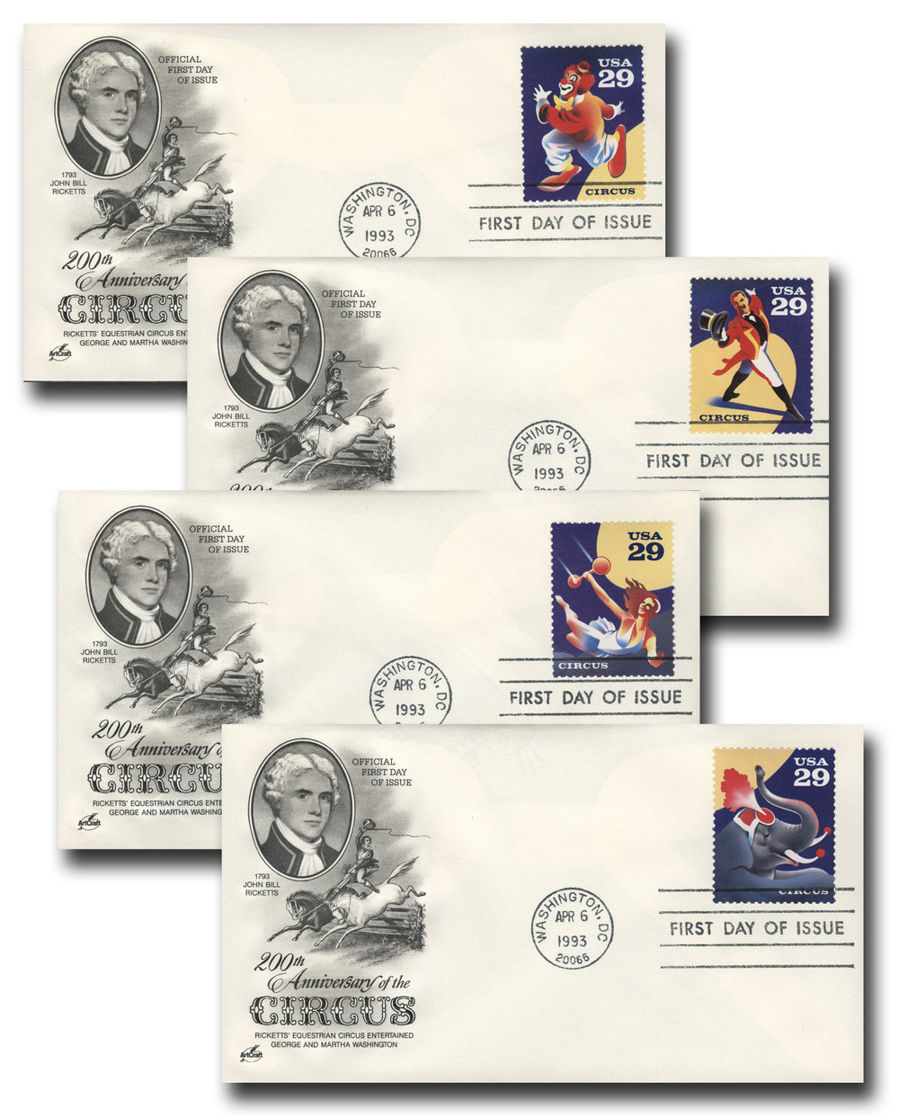 2750-53 - 1993 29c Circus - Mystic Stamp Company