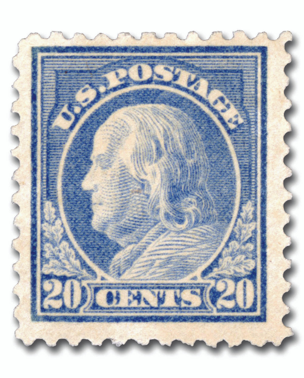 515 - 1917 20c Franklin, Ultramarine, Unwatermarked, Perf. 11
