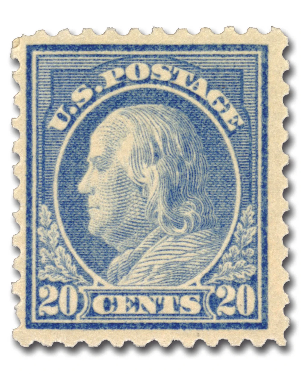 515 - 1917 20c Franklin, Ultramarine, Unwatermarked, Perf. 11