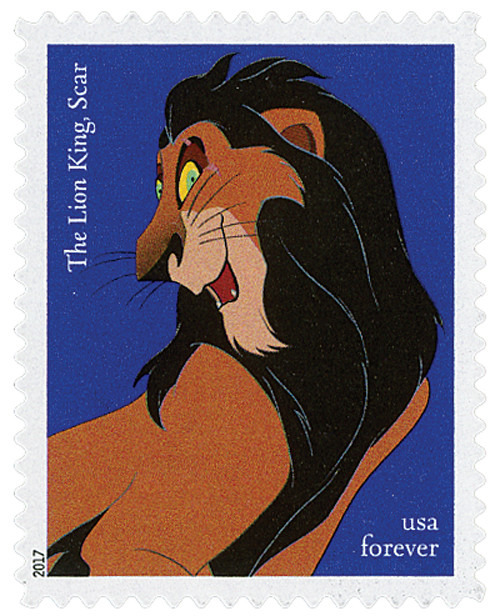 5222 - 2017 First-Class Forever Stamp - Disney Villains: Scar from