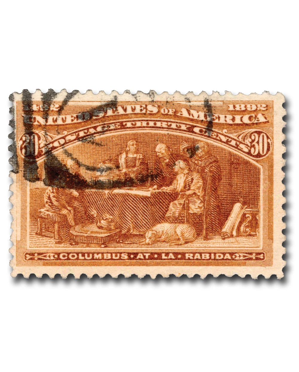 239 - 1893 30c Columbus at La Rabida, Orange Brown - Mystic Stamp