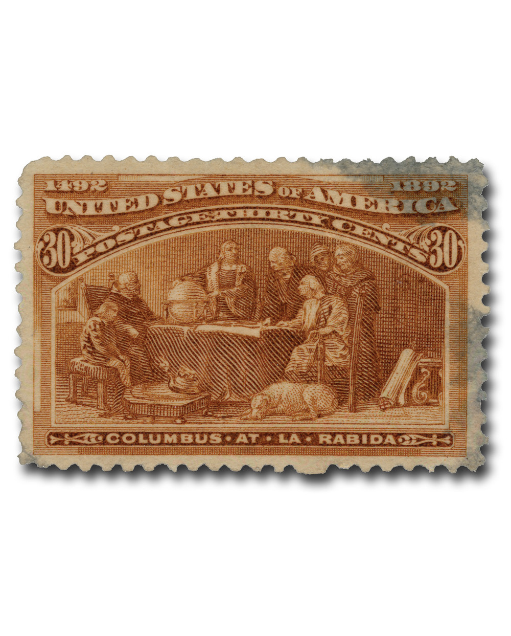 239 - 1893 30c Columbus at La Rabida, Orange Brown - Mystic Stamp