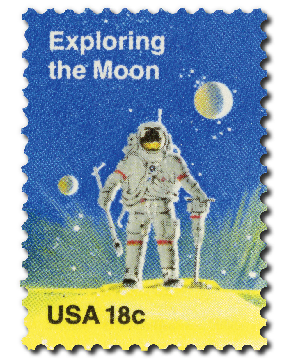 1912 - 1981 18c Space Achievement: Exploring the Moon - Mystic