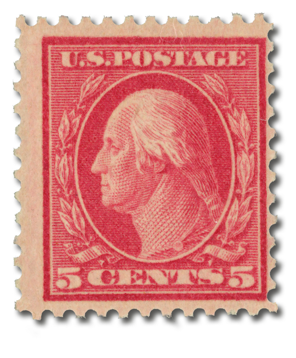 NEWMAN スーパー5 エラー品 505 - 1917 5c Washington, Rose, Unwatermarked, Perf 11, Color