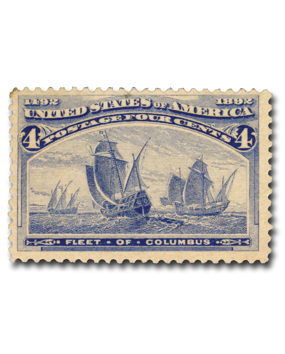 1492コロンブス 233 - 1893 4c Fleet of Columbus, Ultramarine - Mystic Stamp Company