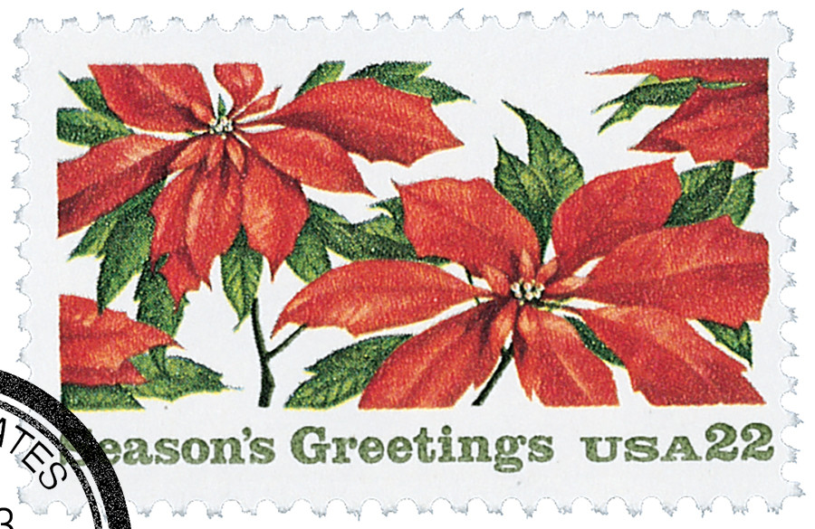 2166 - 1985 22c Poinsettia Plants - Mystic Stamp Company