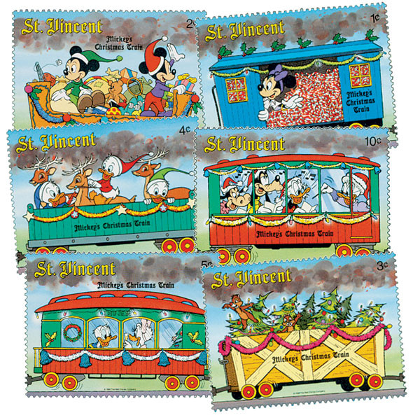 MDS183 - 1988 Disney Christmas - Mickey's Train, Mint, Set of 6