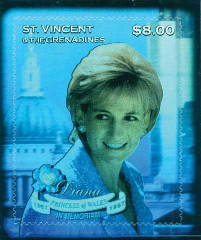 M10729 - 1998 St. Vincent Princess Diana Hologram - Mystic Stamp