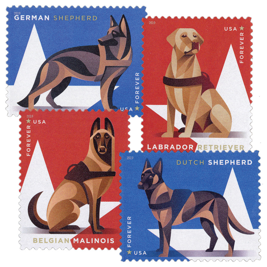 5405-08 - 2019 First-Class Forever Stamp - Military Working Dogs  display picture 1
