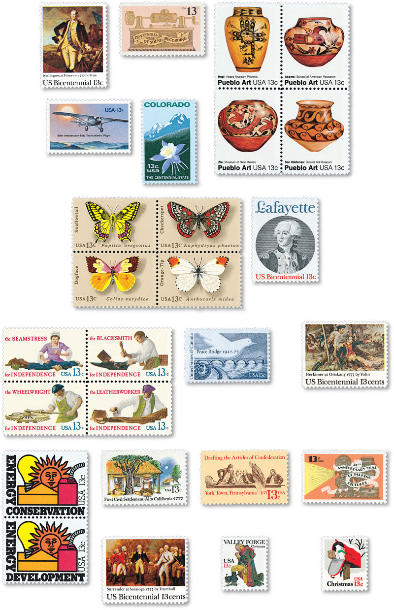 YS1977C - 1977 Complete Commemorative Year Set, 27 stamps - Mystic